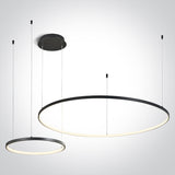 63150A/B/W SCHWARZ 2x RINGS 40cm/100cm 65W WW IP20 DIMMBAR