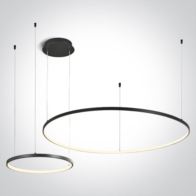 63150A/B/W SCHWARZ 2x RINGS 40cm/100cm 65W WW IP20 DIMMBAR
