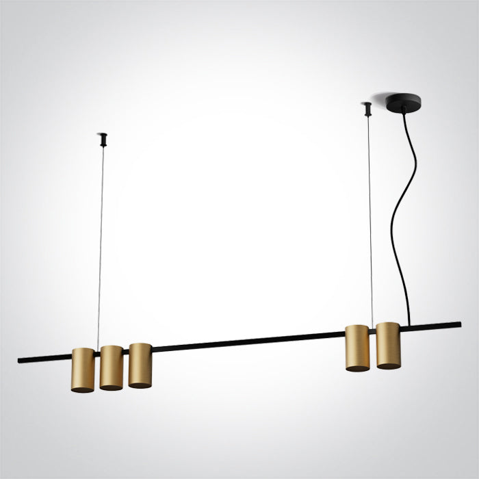 63146A/BBS GEBÜRSTETES MESSING PENDANT GU10 5x7W IP20