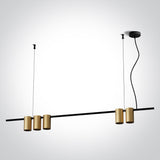 63146A/BBS GEBÜRSTETES MESSING PENDANT GU10 5x7W IP20