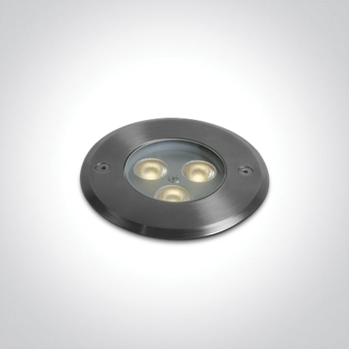 69076A/W SS316L IP67 INGRUND 3x1W WW 24V DC LOW DEPTH