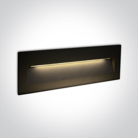 68068C/B/V BLACK WALL RECESSED 6W CCTV IP65 DARK LIGHT 230V