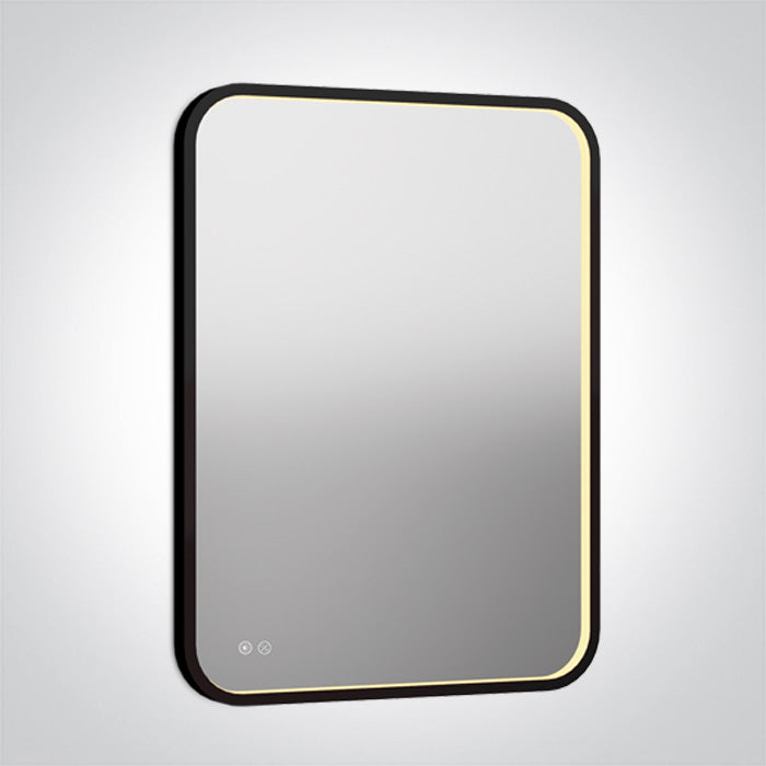 60208D/B/V SCHWARZ RECTANGULAR MIRROR 20W CCTV IP44 230V DIM