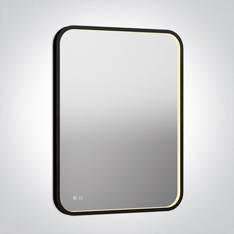 60208D/B/V SCHWARZ RECTANGULAR MIRROR 20W CCTV IP44 230V DIM