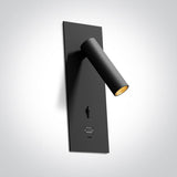 65746RA/B/W SCHWARZ RECESSED SPOT 3W WW IP20 USB+TYPE C 230V