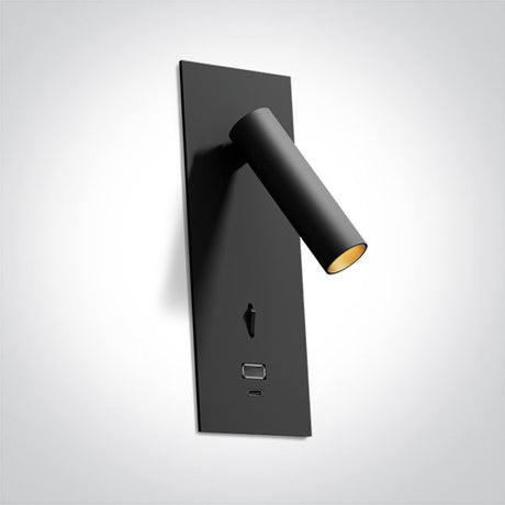 65746RA/B/W SCHWARZ RECESSED SPOT 3W WW IP20 USB+TYPE C 230V