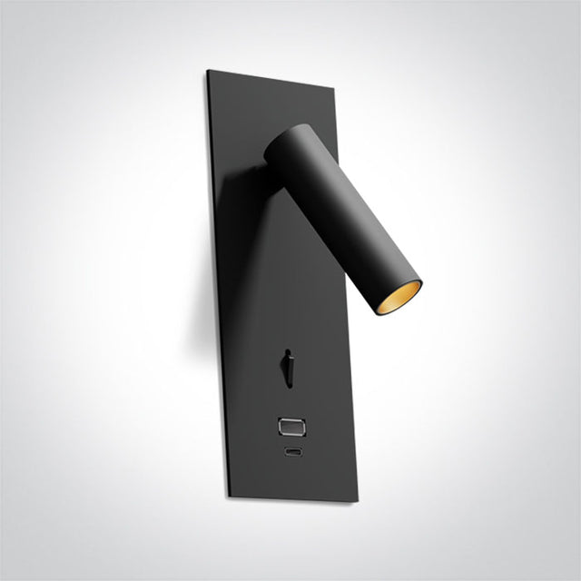 65746RA/B/W SCHWARZ RECESSED SPOT 3W WW IP20 USB+TYPE C 230V