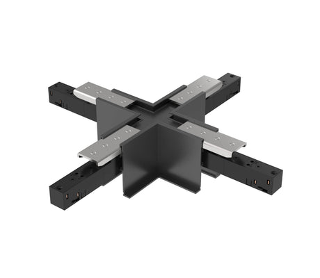 48V RECESSED TRACK X-VERBINDER SCHWARZ