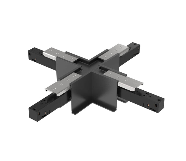 48V RECESSED TRACK X-VERBINDER SCHWARZ