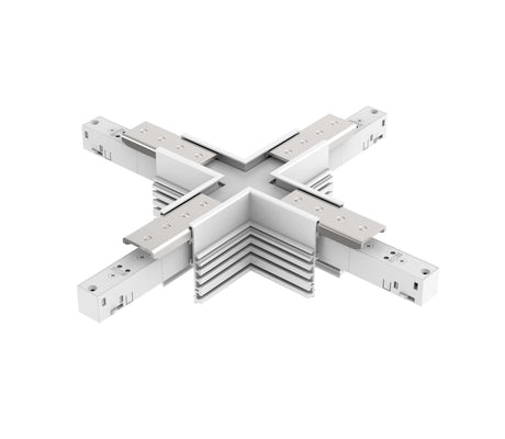 48V FRAMELESS TRACK X-VERBINDER WEISS