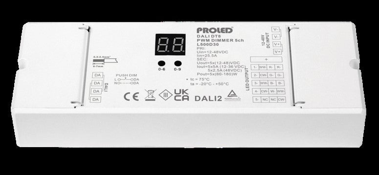 Dali DT8 PWM Dimmer 5-Kanal, 12-48VDC