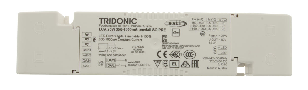 LED TD-Netzteil 45W/500-1400mA SC Dali & Switch Dim CC IP20