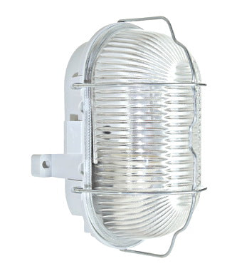 OVAL II E27 18W IP44, Grau mit Drahtbügel und Glas Abdeckung