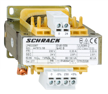 Foto: Einphasen Steuertransformator 230/24V, 60VA, IP00
