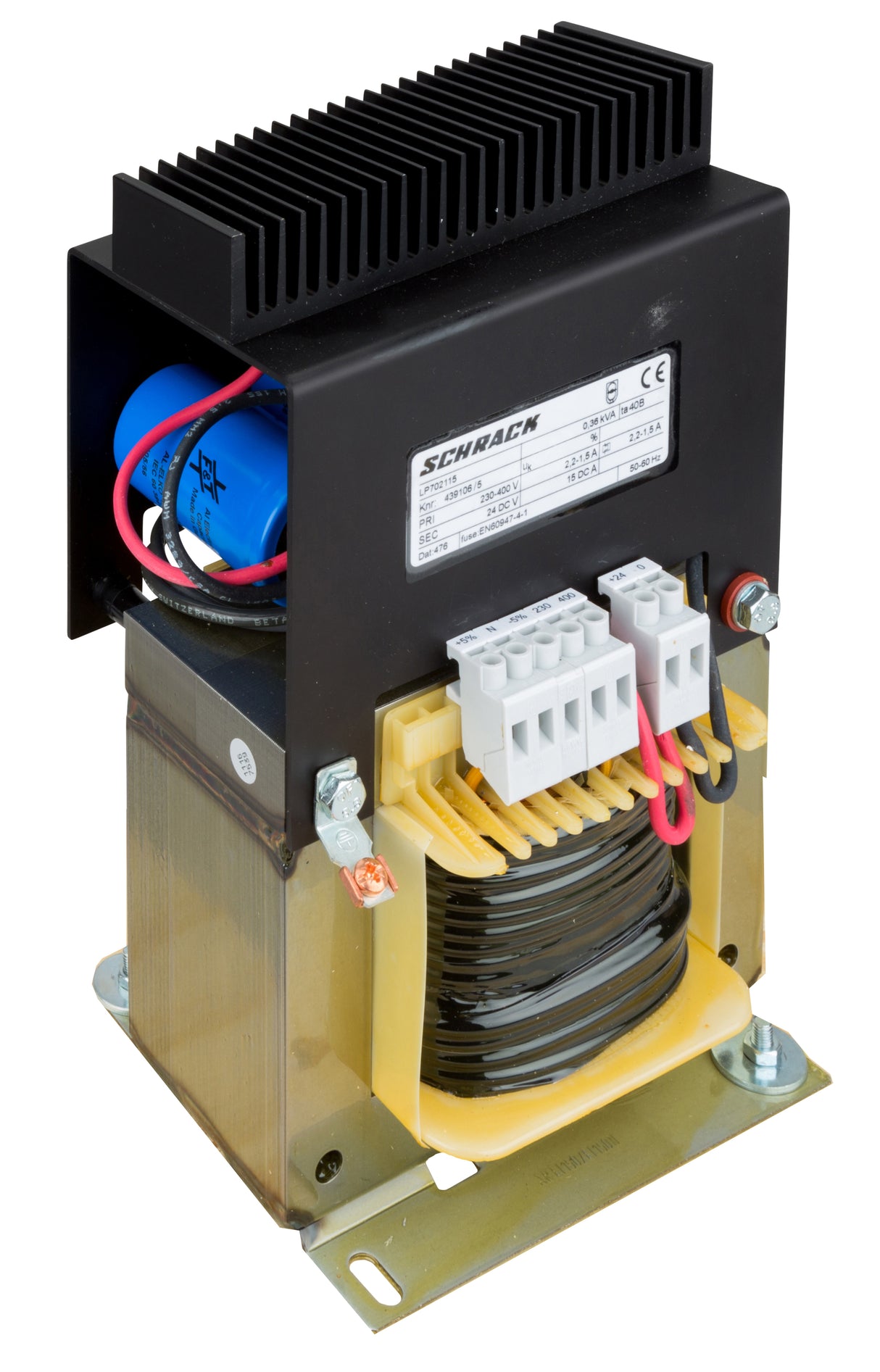 Einpoliges Netzgerät, ungeregelt, 220-500/24VDC, 6A