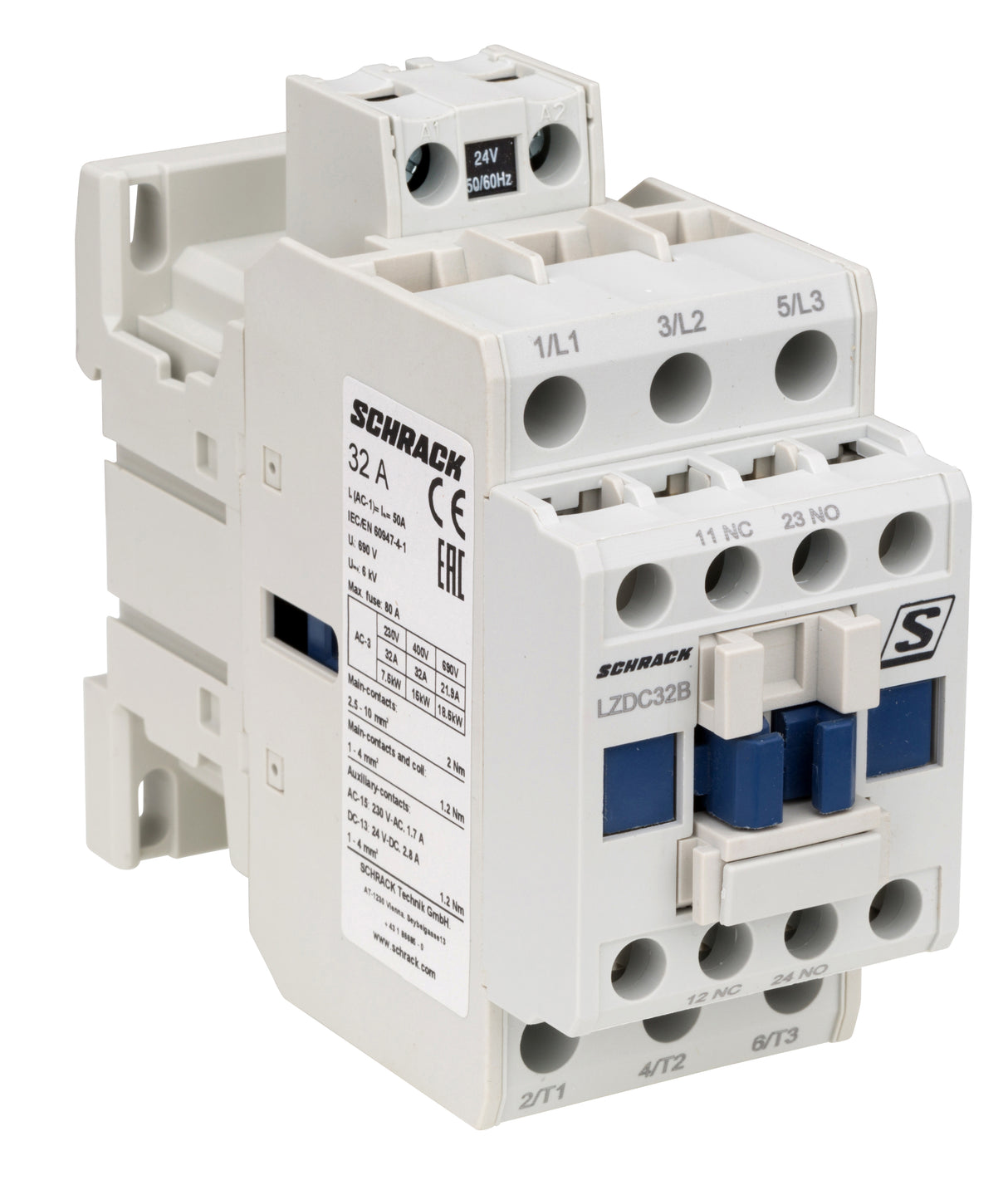 Schütz 3-polig, CUBICO Classic, 15kW, 32A, 1S+1Ö, 24VAC