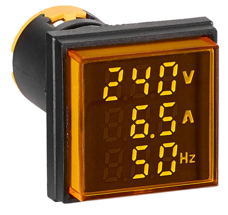 Multimeter 22,5 mm, 0-100 A 50-500 V AC, gelb, rechteckig