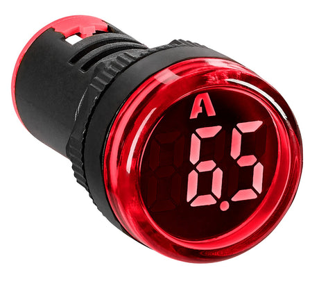 Amperemeter, 22,5 mm, 0  - 100 A AC,  rot, rund