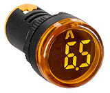 Amperemeter, 22,5 mm, 0  - 100 A AC,  gelb, rund