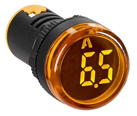 Amperemeter, 22,5 mm, 0  - 100 A AC,  gelb, rund