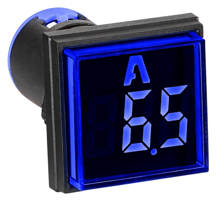 Amperemeter, 22,5 mm, 0 - 100 A AC, blau, rechteckig