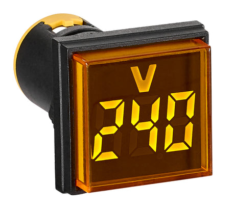Voltmeter, 22,5 mm, 50 - 500 V AC, gelb, rechteckig