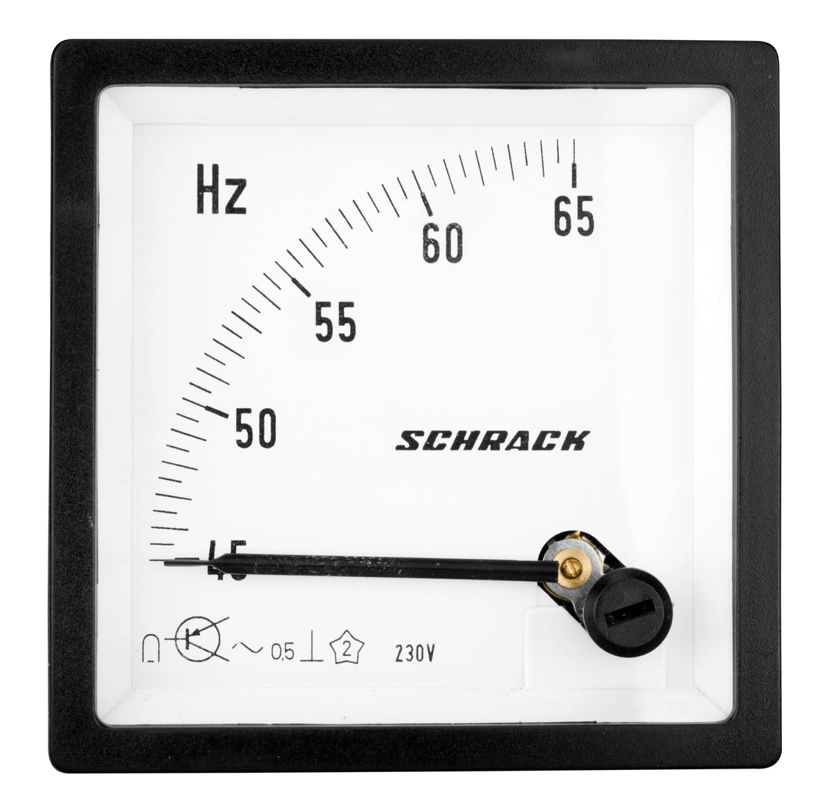 Zeigerfrequenzmesser, 72x72mm, 45-65Hz, 230VAC
