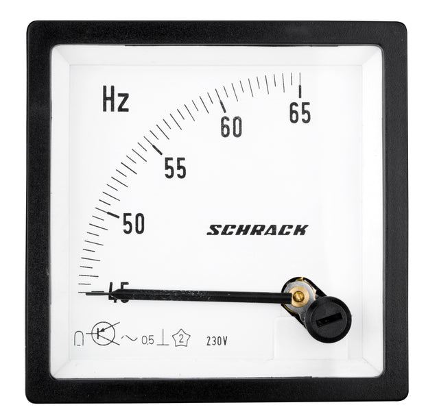 Zeigerfrequenzmesser, 72x72mm, 45-65Hz, 230VAC