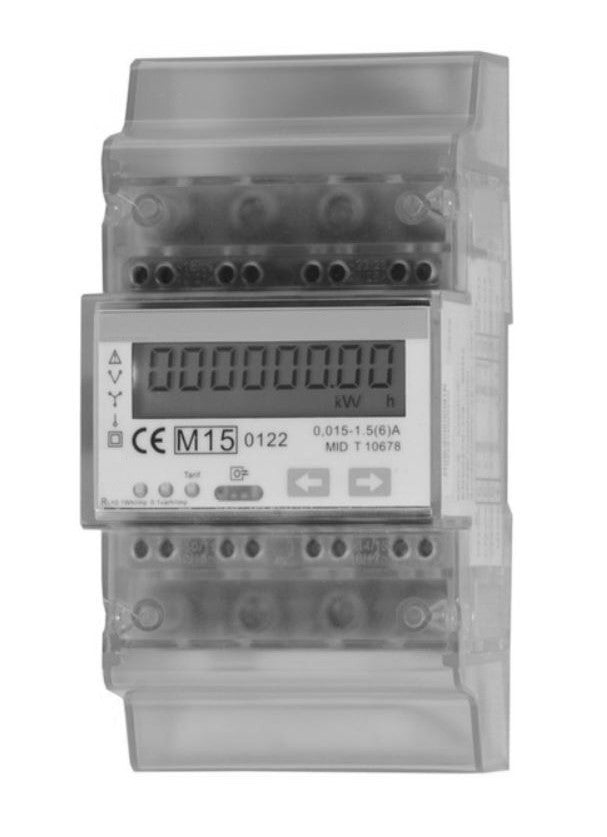 Digitaler Zähler, 2Tarife, Wandleranschluß 1,5(6)A,M-Bus MID
