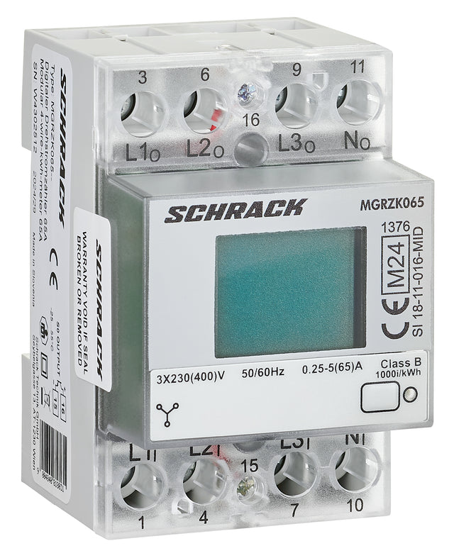 Digitaler Drehstrom-Direktzähler 65A, mit MID, 3TE