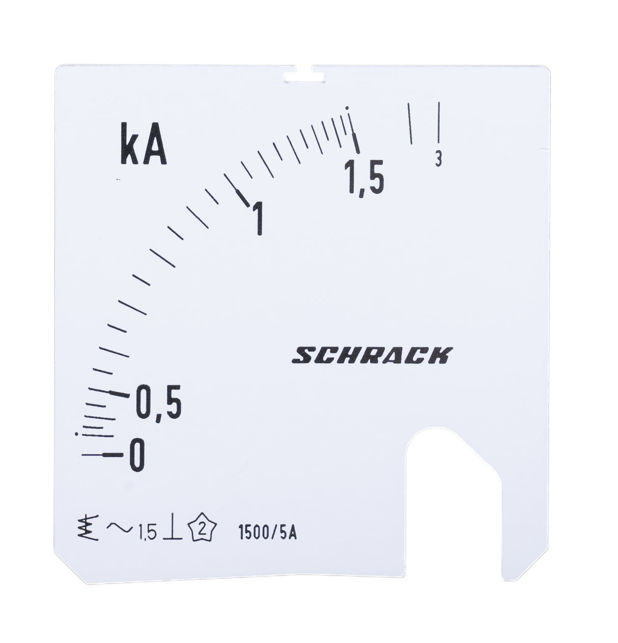 Wechselskala, 72x72mm, 1500/3000/5A AC
