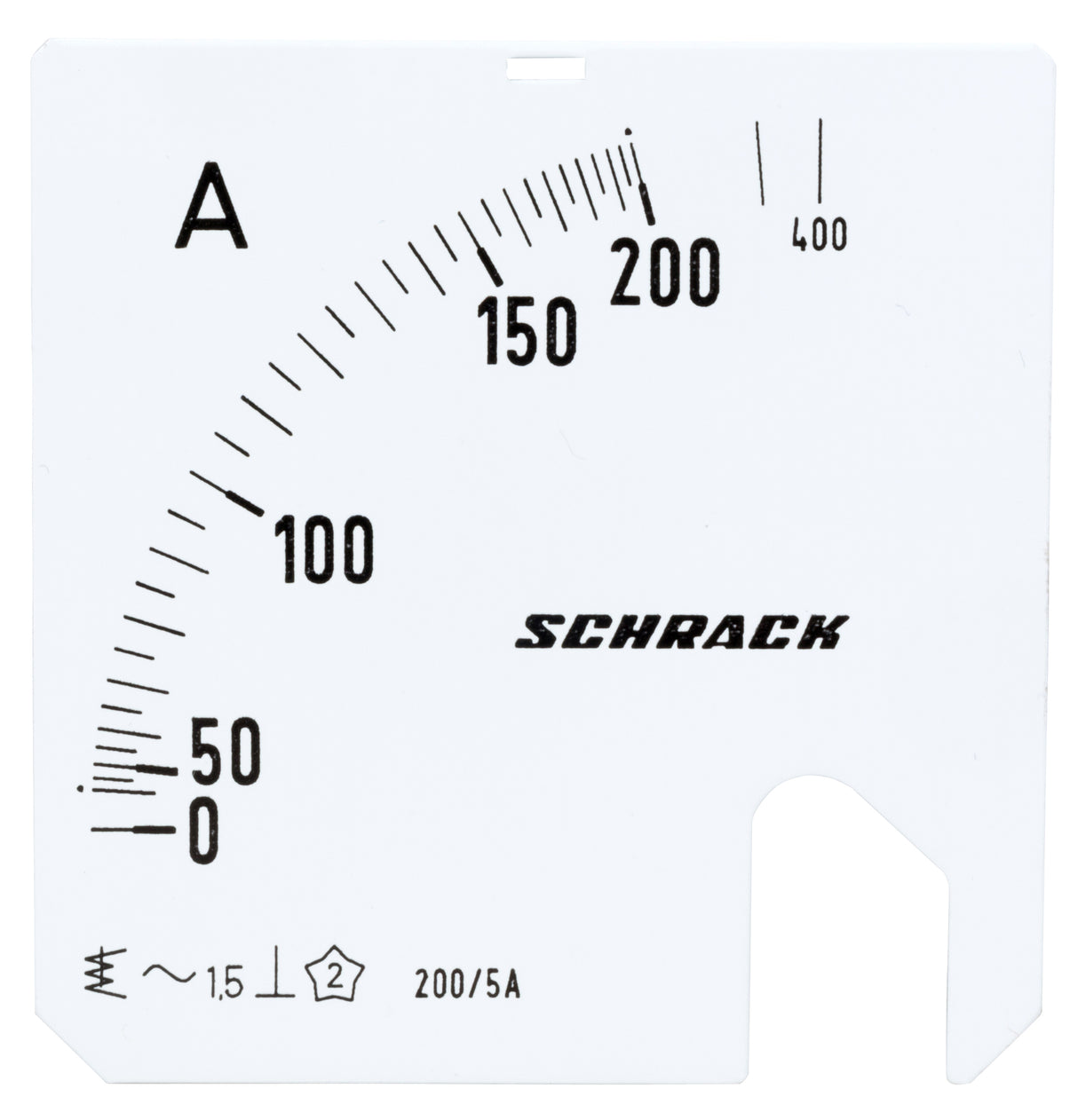 Wechselskala, 72x72mm, 200/400/5A AC