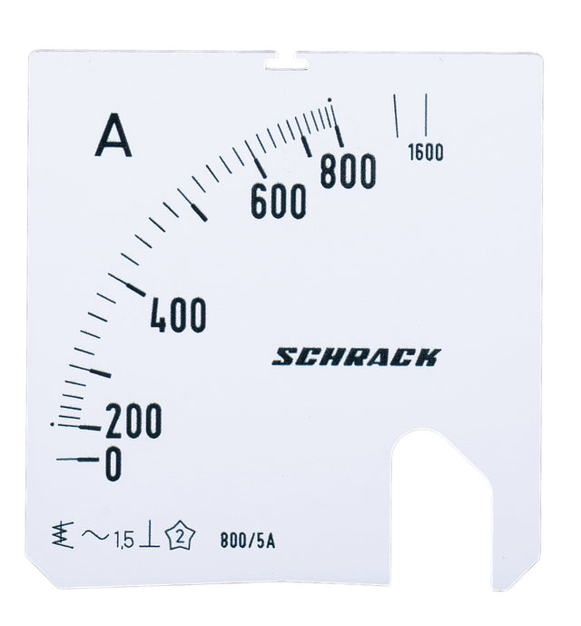 Foto: Wechselskala, 72x72mm, 800/1600/5A AC