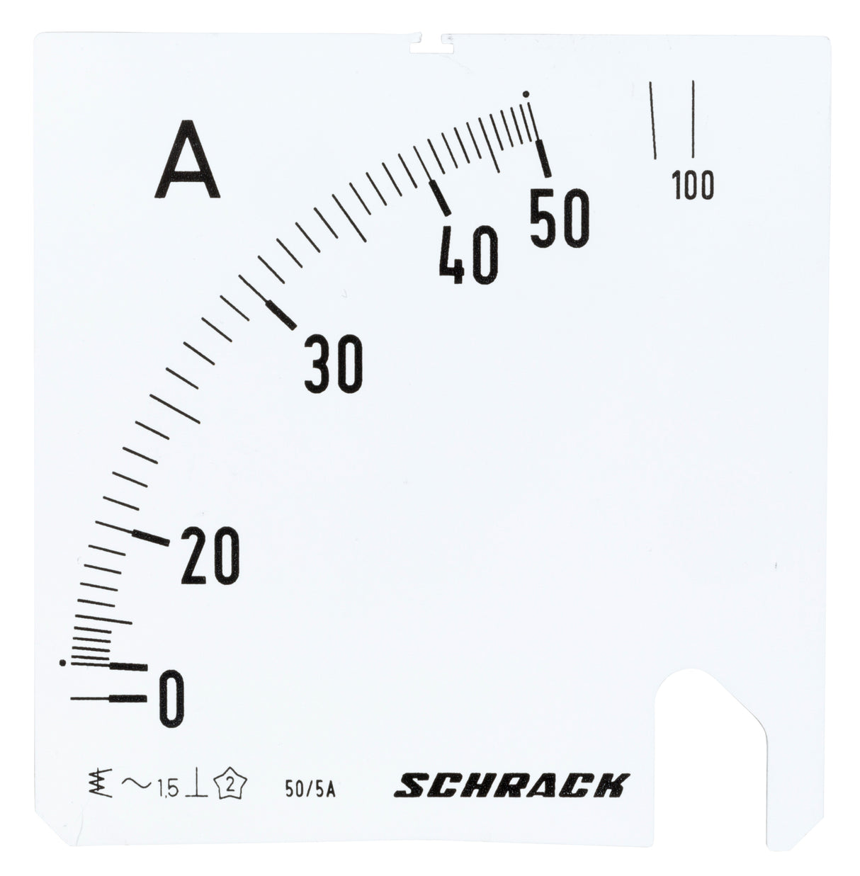 Wechselskala, 96x96mm, 50/100/5A AC