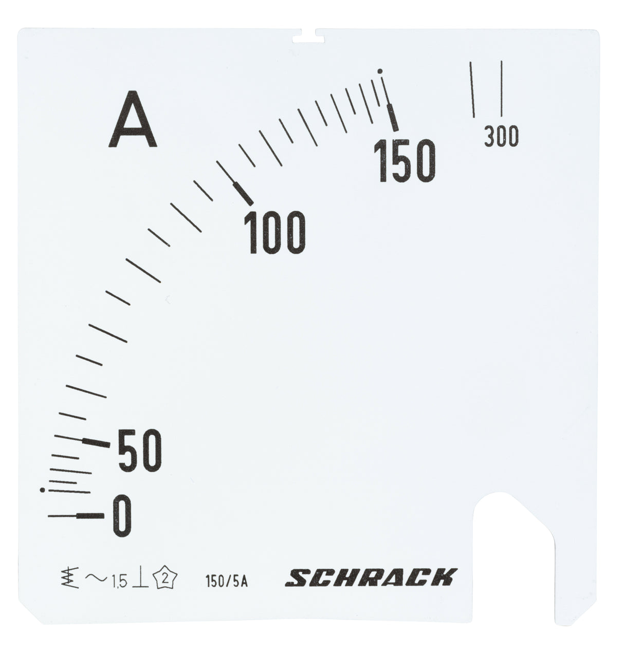 Wechselskala, 96x96mm, 150/300/5A AC