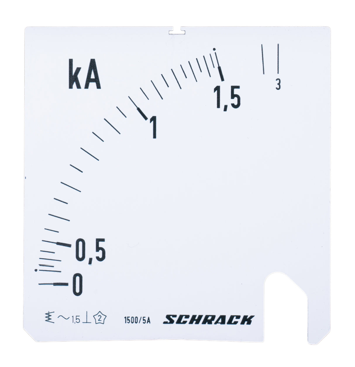 Wechselskala, 96x96mm, 1500/3000/5A AC