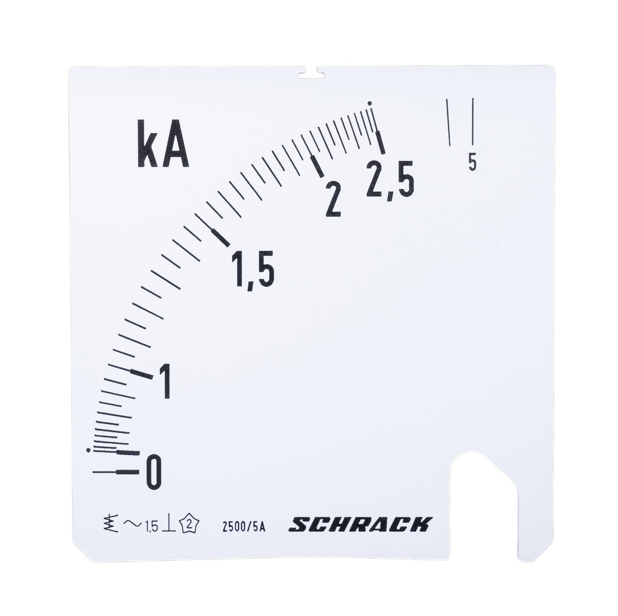 Wechselskala, 96x96mm, 2500/5000/5A AC