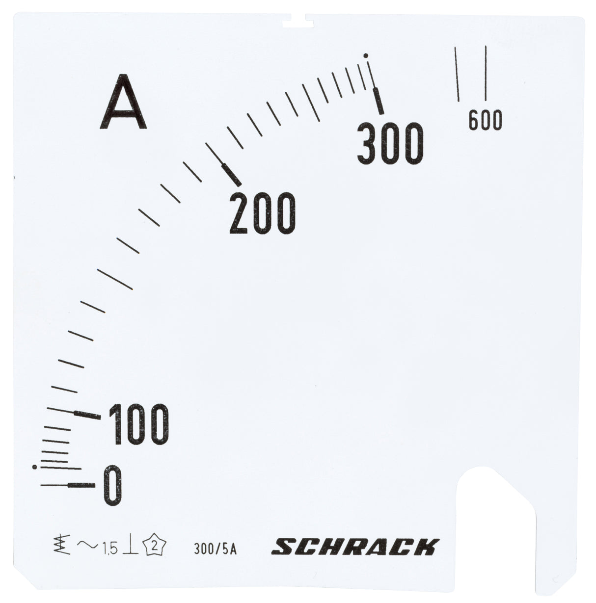 Wechselskala, 96x96mm, 300/600/5A AC