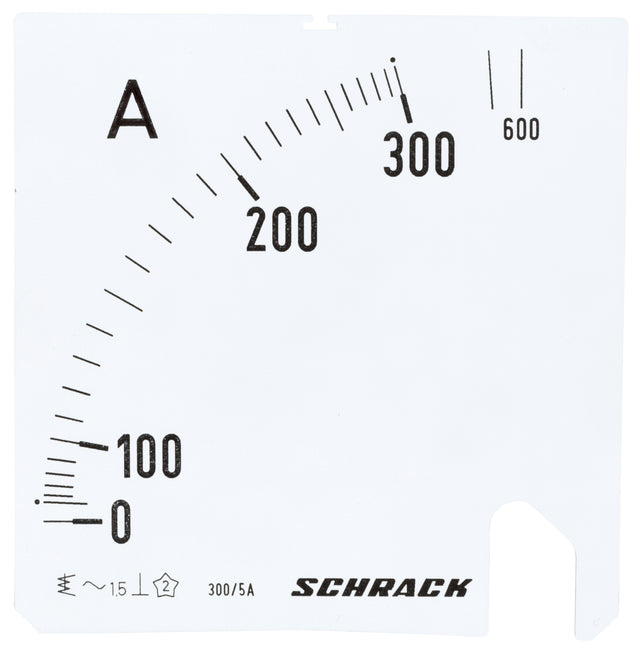 Foto: Wechselskala, 96x96mm, 300/600/5A AC
