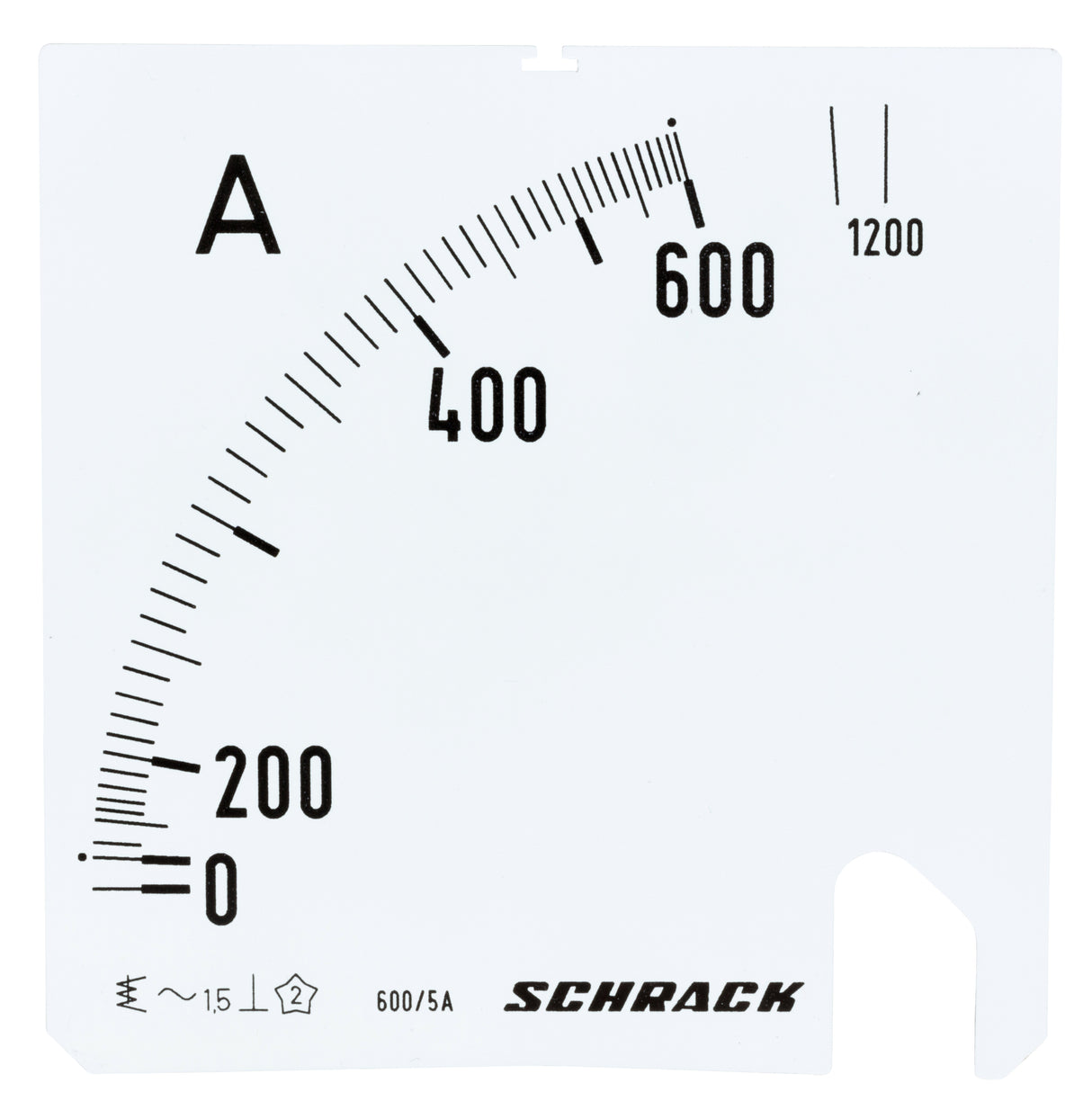 Wechselskala, 96x96mm, 600/1200/5A AC