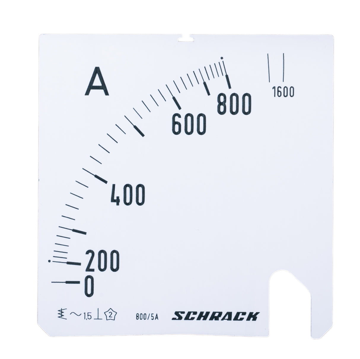 Wechselskala, 96x96mm, 800/1600/5A AC