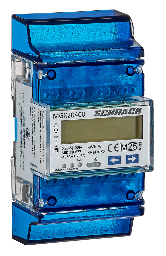 Digitaler Drehstromzähler,MID, 2 Tarife, direkt 100A, Modbus