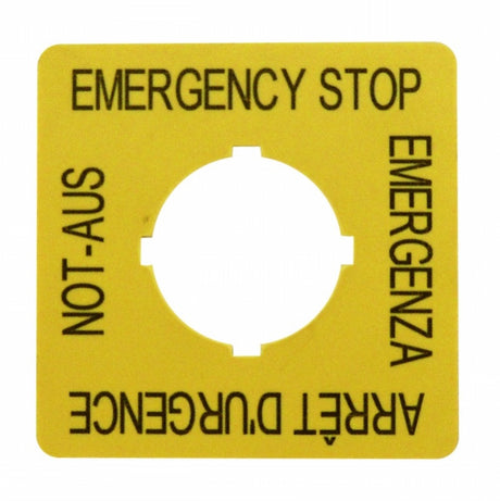 Foto: Not-Aus Schild 50x50mm