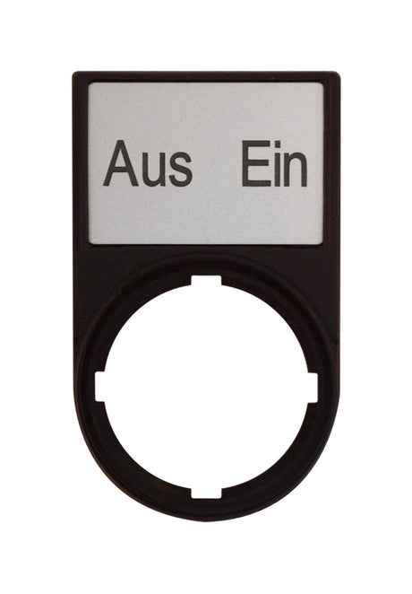 Foto: Schild+Träger 30x50 Anzeige: AUS EIN