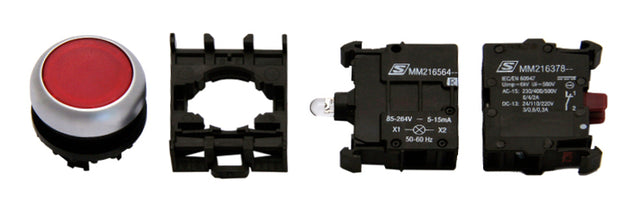 Leuchtdrucktaster SET rot 230V, 1 Öffnerkontakt