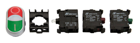 Doppeldrucktaste SET grün/rot 24V, 1S, 1Ö