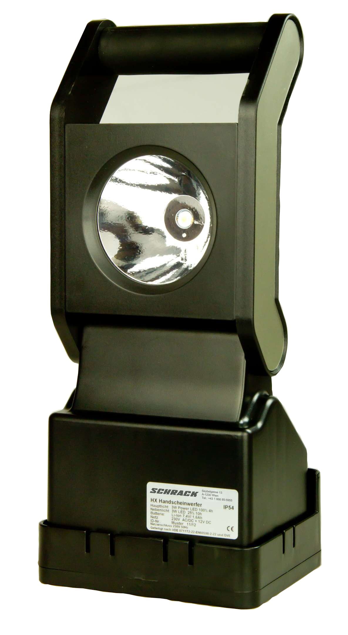 Akkuhandscheinwerfer mit Notlichtfunktion LED 3W, Magnetfuß