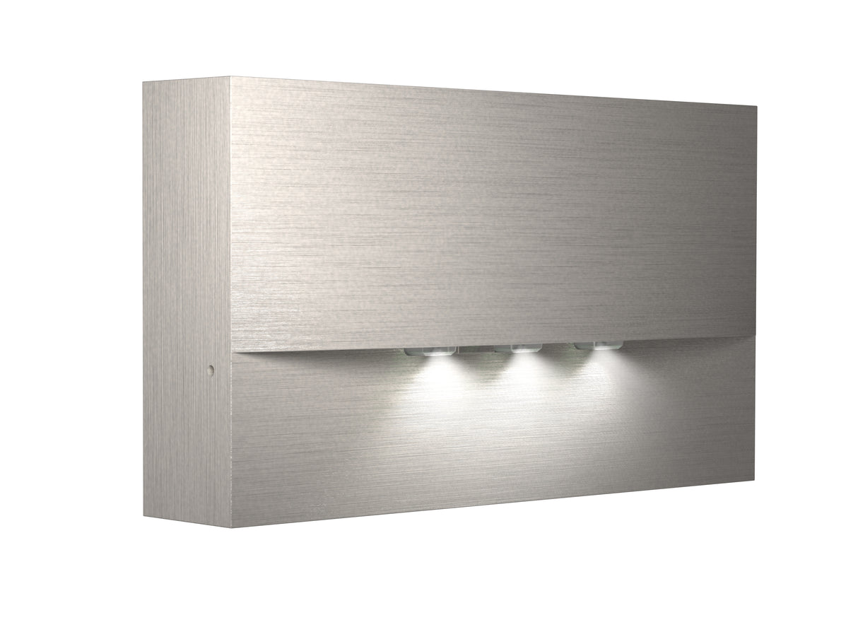 Notleuchte WAF Edelstahloptik Autotest 3x1W ERT-LED 3h 230V