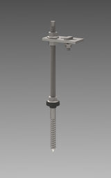 Stockschraube M12x300 + Adapterplatte Trägerprofil 37/45/65