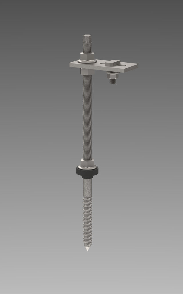 Stockschraube M12x300 + Adapterplatte Trägerprofil 37/45/65